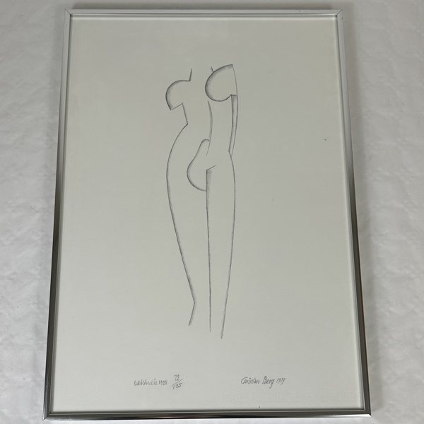 Christian Berg. Kvinnofigur, litografi, signerad och numrerad.