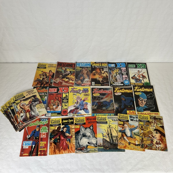 Serietidningar, 28st, bla "Fantomen".