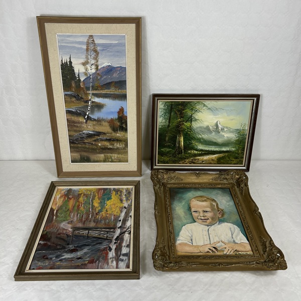 Tavlor, 4st, signerade.