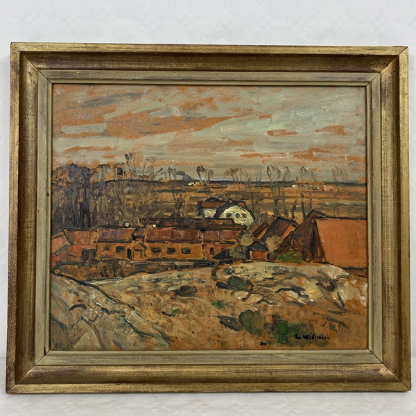 Gusten Widerbäck. Olja på pannå, signerad.