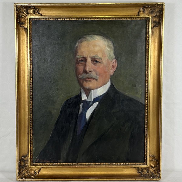 Elsa Celsing. Herrporträtt, olja på duk, signerad.
