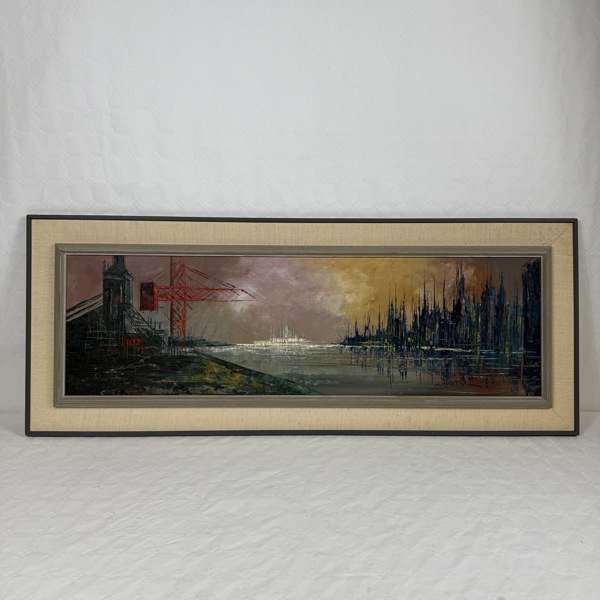 Oidentifierad konstnär. Olja på pannå, signerad.