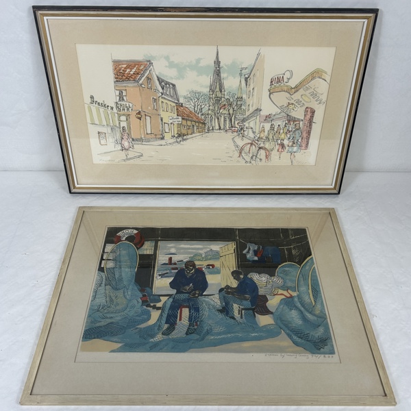 Färglitografier, 2st.