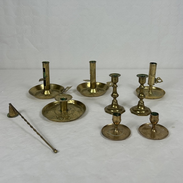 Parti ljusstakar, mässing.