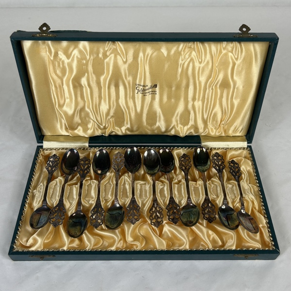 Kaffeskedar, 12st, silver.