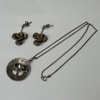 Halsband och örhängen, ett par, silver.