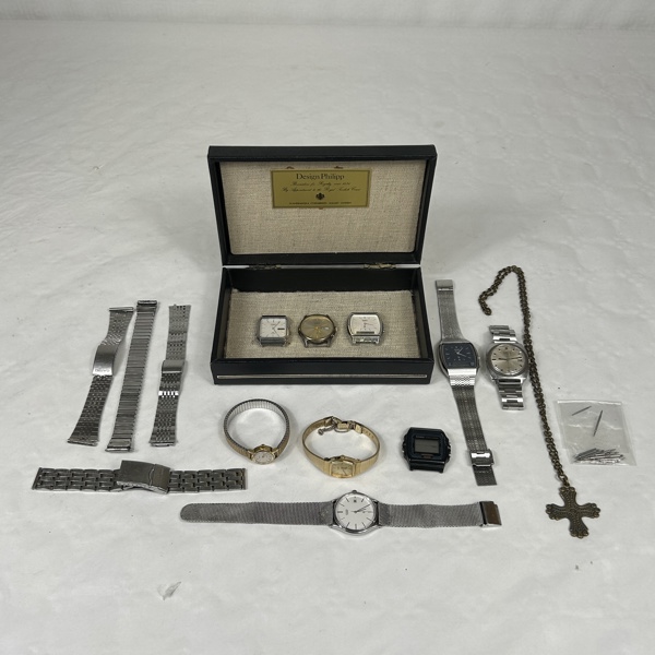 Parti armbandsur, bla Seiko och Casio.