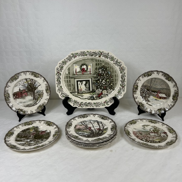 Fat och tallrikar, 10 delar, Johnsson Bros, England.