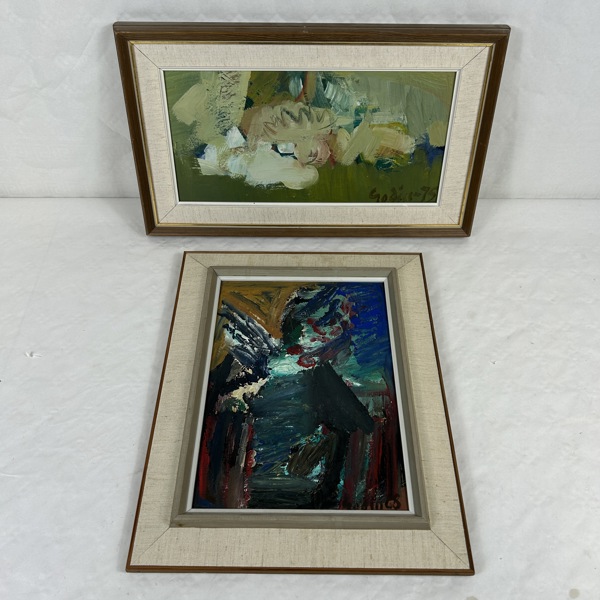 Ragnar Godin. Olja på pannå, 2st, signerade.