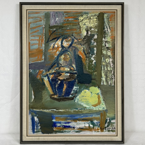 Ragnar Godin. Olja på pannå, signerad.