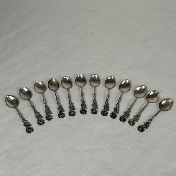 Kaffeskedar, 12st, silver.