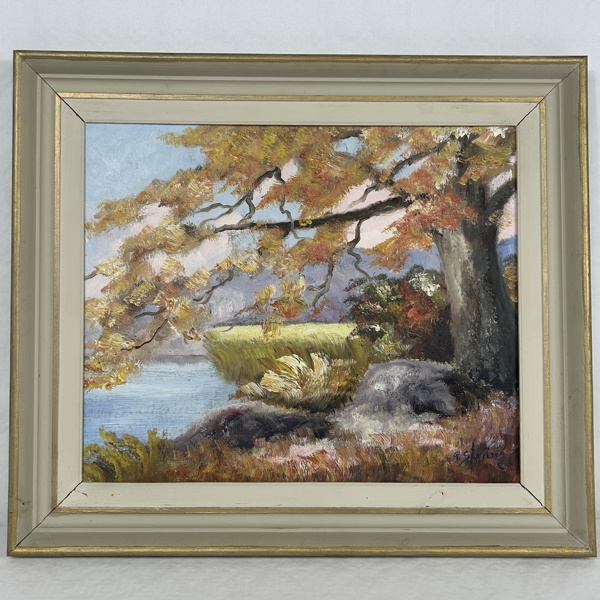 Okänd konstnär. Olja på duk, signerad.