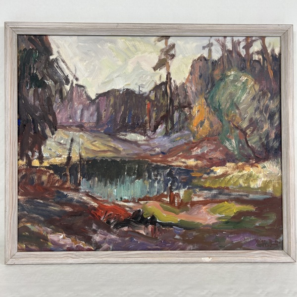 Okänd konstnär. Olja på duk, signerad.