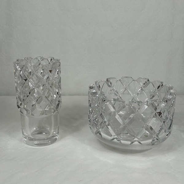 Gunnar Cyrén. Skål och vas, "Sofiero", Orrefors.