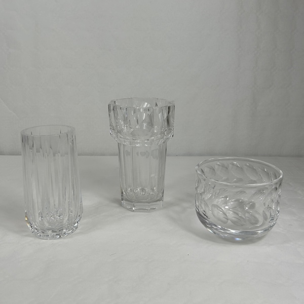 Vaser och skål, 3st, Orrefors.