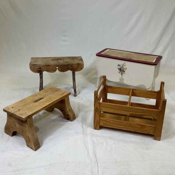 Pallar och ställ, 4 delar, allmoge.