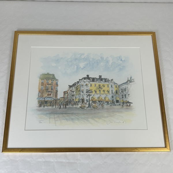 Jan Lundqvist. Färglitografi, signerad.