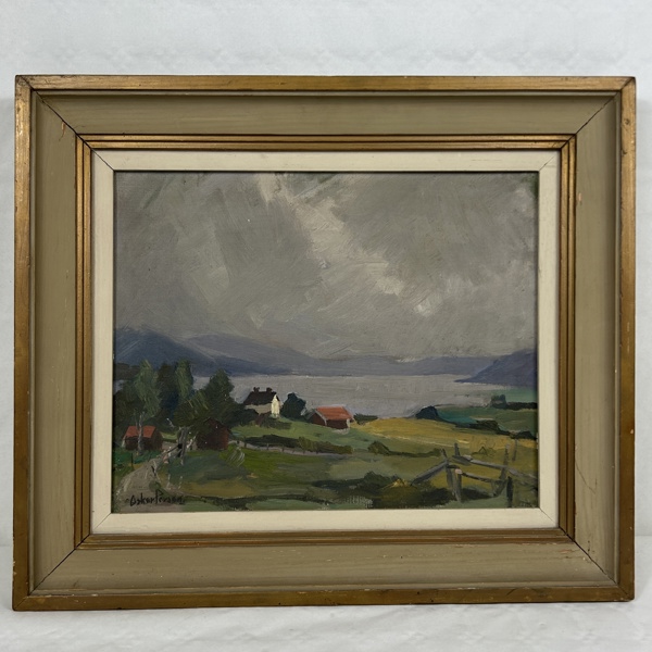 Oscar Persson. Olja på pannå, signerad.