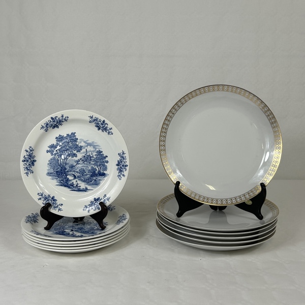 Tallrikar, 6+6, Rörstrand och Könitz.