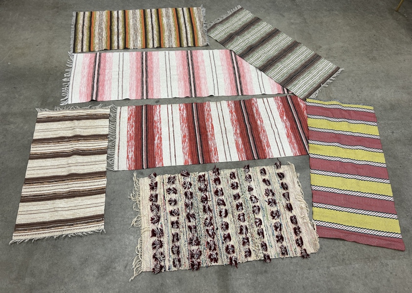 Trasmattor, 7st, varav sex i textil.