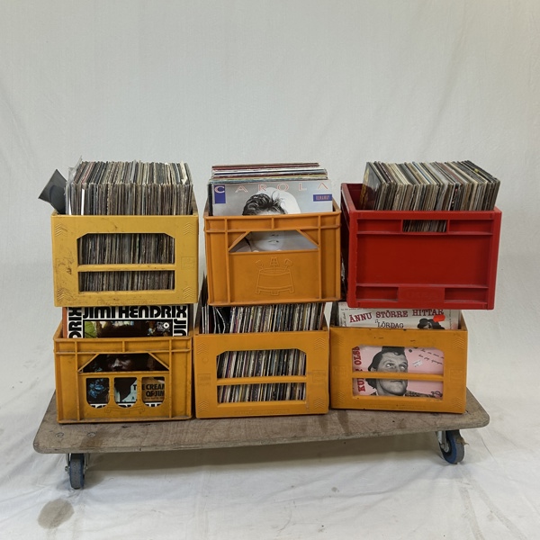 Stort parti LP-skivor.