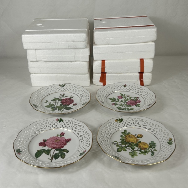 Gallerassietter, 12st, "Klassiska Rosor", Fyrklövern.