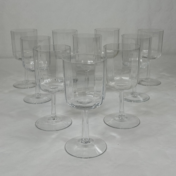 Bertil Vallien. Vitvinglas, 10st, "Oktav", Kosta Boda.