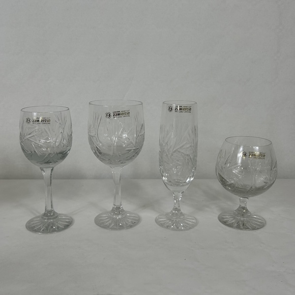 Glasservis, 12 delar, Kristall, Zawiercie, Polen.