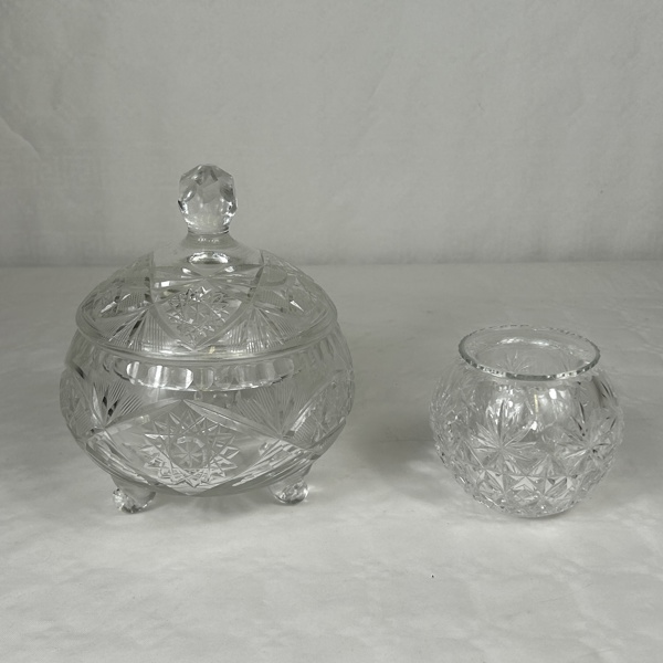 Skål med lock och ljuslykta, Kristall, Zawiercie, Polen.