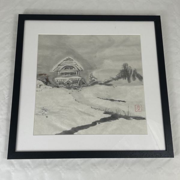 Laura Wawerczak. Sumi-E Ink, "Winter", Japan, signerad.