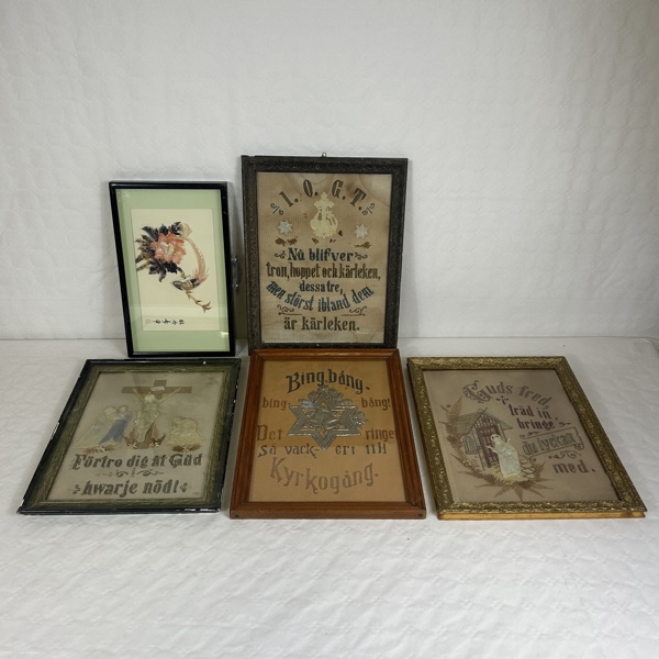 Tavlor, 5st, textil.