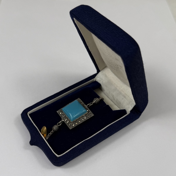 Armband, silver med Turkos.