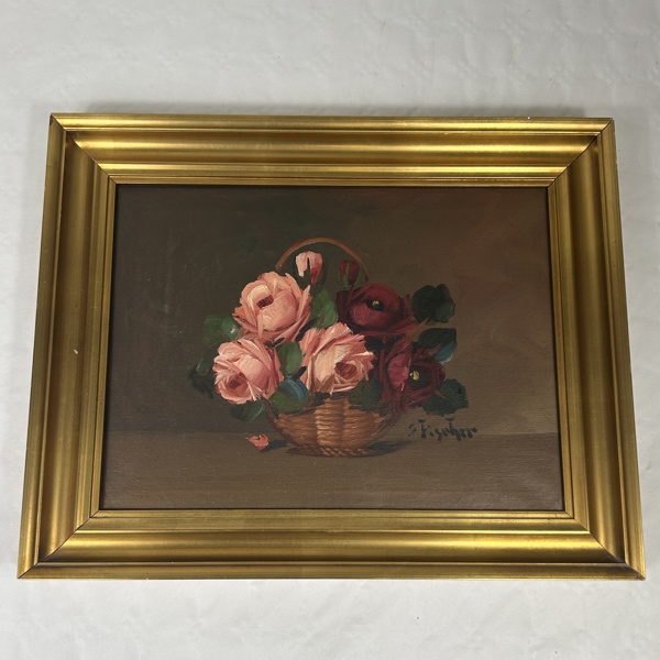 Oidentifierad konstnär. Olja på duk, blomsterstilleben.