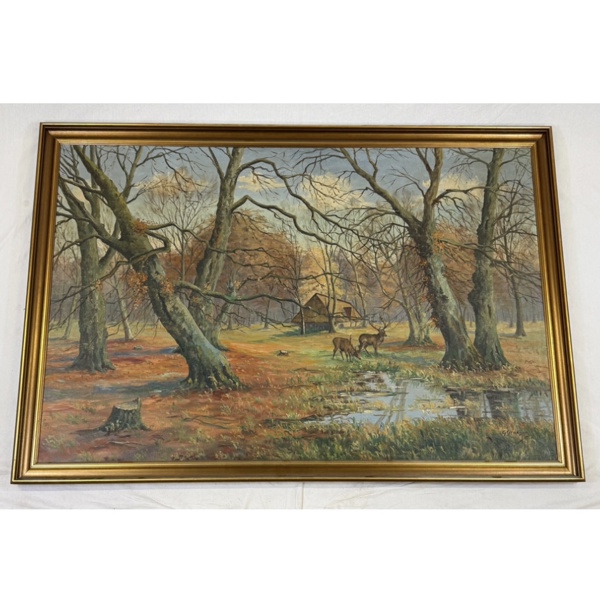 Oidentifierad konstnär. Olja på duk, signerad.