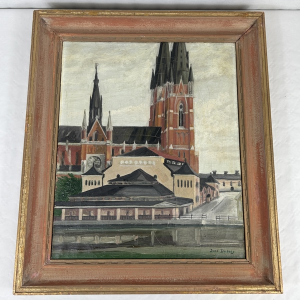 Okänd konstnär. Olja på duk, signerad.