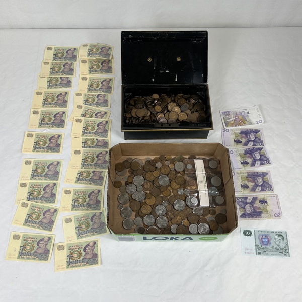 Parti mynt och sedlar, Sverige.