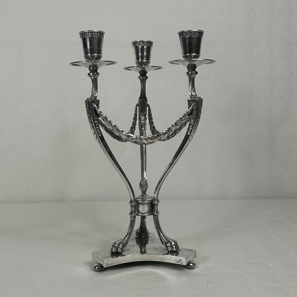 Kandelaber, nysilver, C.G.Hallberg, Stockholm.