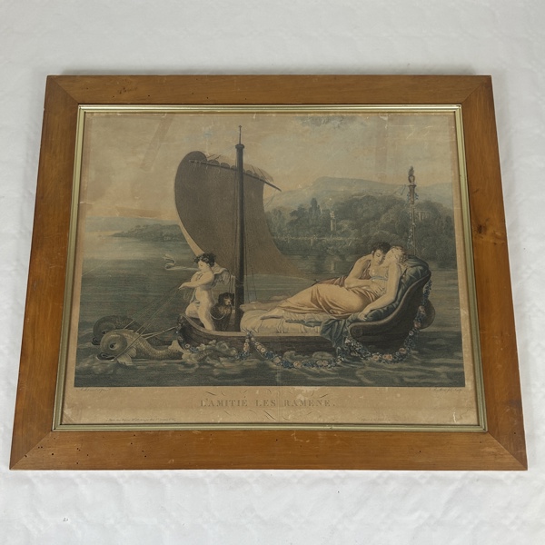 Kopparstick, "L'AMITIÈ LES RAMENE", 1800-tal.