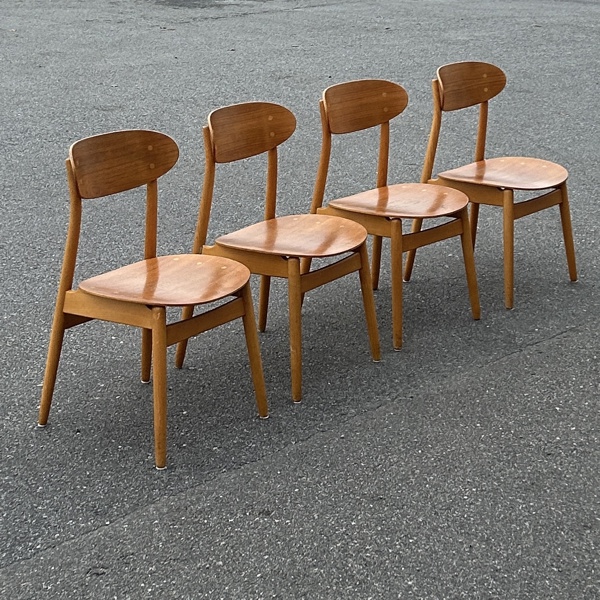 Sven-Erik Fryklund. Stolar, 4st, "Eva", Hagafors Stolfabrik, Nässjö.