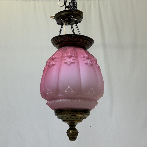 Månskensampel, glas/mässing, 18/1900-tal