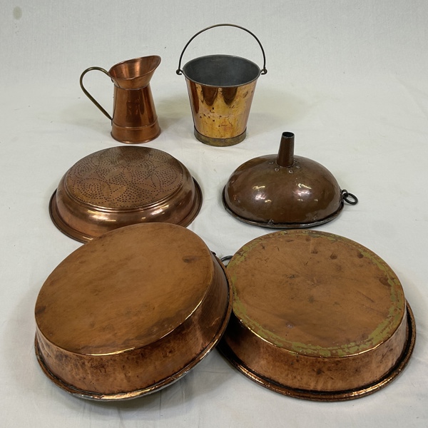 Kopparföremål, 6 delar, 1900-tal.