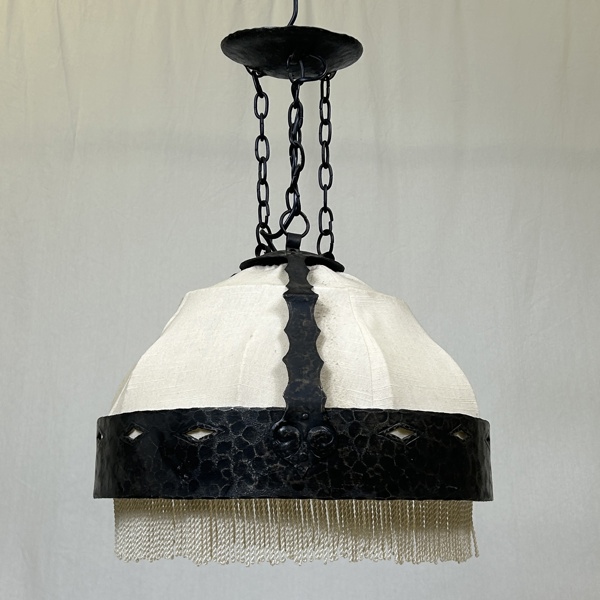 Taklampa, smide och textil, 1900-tal.