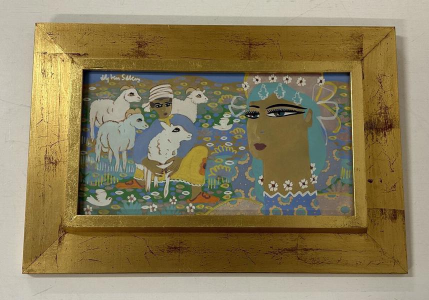 Gouache signerad Ali Ben Salem (1910-2001), 35x19 cm 