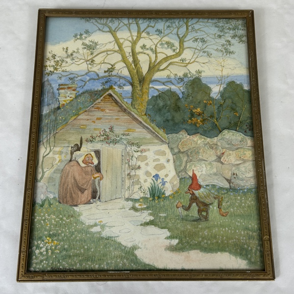 Gösta Holm. Akvarell, signerad.