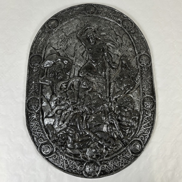 Sköld, gjutjärn, Tors kamp mot jättarna, 1900-tal.