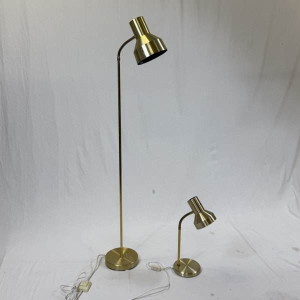 Golv- och bordslampa, gulmetall, 1900-tal.