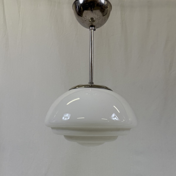 Taklampa, funkis, 1930/40 tal, kromad metall.