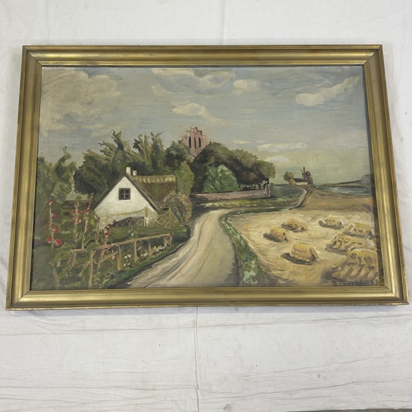 Oidentifierad konstnär. Olja på duk, signerad.