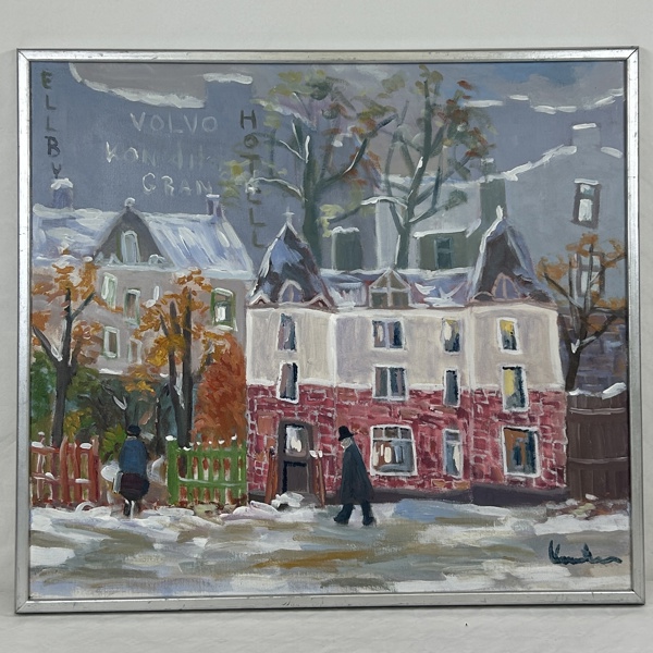 Oidentifierad konstnär. Olja på duk, signerad.