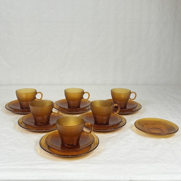 Kaffeservisdelar, 19st, Duralex, Frankrike, 1960-tal.